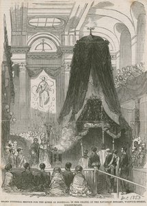 Funeral de la Reina de Portugal, en la capilla de la Embajada de Baviera, Warwick Street, Golden Square de English School