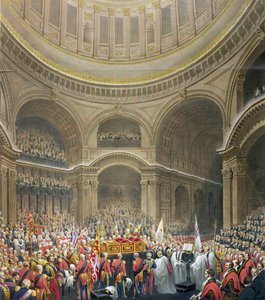 Funeral de Arthur Wellesley (1769-1852) Duque de Wellington en la Catedral de San Pablo, grabado por J. Thomson y E.J. Parris, 1852 de English School