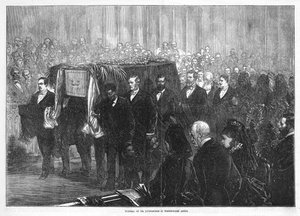 Funeral del Dr. Livingstone en la Abadía de Westminster de English School