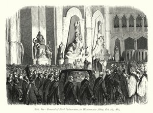 Funeral de Lord Palmerston, en la Abadía de Westminster, 27 de octubre de 1865 (grabado) de English School