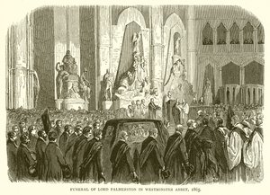 Funeral de Lord Palmerston en la Abadía de Westminster, 1865