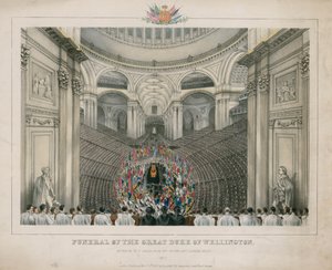 Funeral del Gran Duque de Wellington (grabado coloreado) de English School