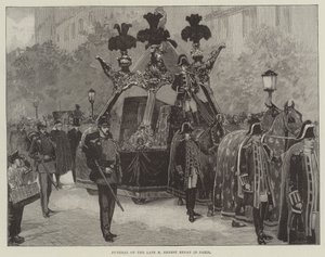 Funeral del difunto M Ernest Renan en París (grabado) de English School