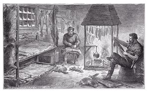 Tramperos de pieles en Canadá, 1880 de English School