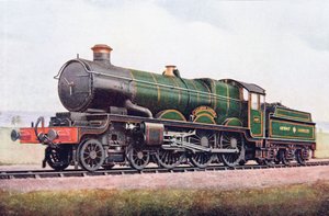 G.W.R Caldicot Castle, ilustración de The Book of the Locomotive por G. Gibbard Jackson, publicado en 1924 de English School