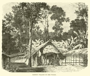 Pueblo del Gabón en el bosque de English School