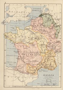 Gallia, época romana (litografía en color)