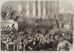 Gambetta proclamando la República Francesa frente al Palacio del Cuerpo Legislativo de English School