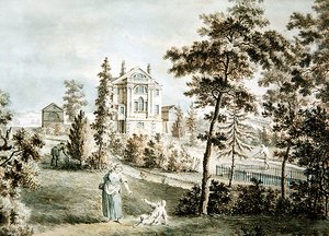 Pabellón de jardín en un parque, c.1725 de English School