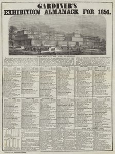Almanaque de la exposición de Gardiners para 1851 de English School