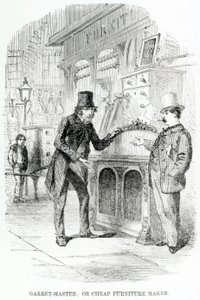 El maestro del desván, o fabricante de muebles baratos, c.1840 de English School