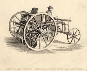Garrett y Sons Mejorado Cleven Row Suffolk Taladro de Maíz y Semillas de English School