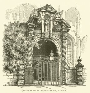 Puerta de la iglesia de Santa María, Oxford (grabado)