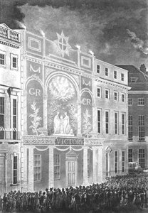 Reunión en Portman Square para ver una iluminación por la paz entre Gran Bretaña y Francia, 1806