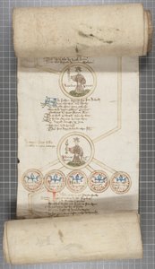 Rollo genealógico de los reyes de Inglaterra, c.1440-79 de English School