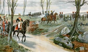 General Drouot y la artillería de la Guardia en Hanau de English School