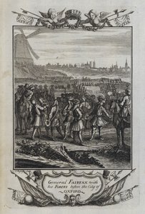 El general Fairfax con sus fuerzas ante la ciudad de Oxford (grabado) de English School