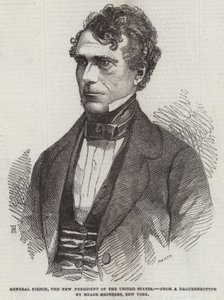 General Pierce, el Nuevo Presidente de los Estados Unidos (grabado) de English School