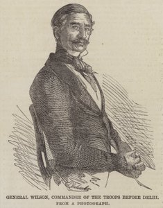 General Wilson, Comandante de las Tropas ante Delhi (grabado) de English School