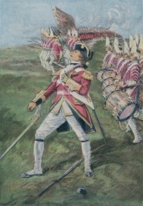 El General Wolfe herido en la Batalla de Quebec, Canadá, 1759 de English School