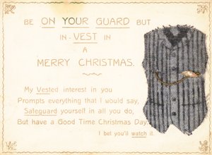 Chaleco de caballero, tarjeta de Navidad de English School