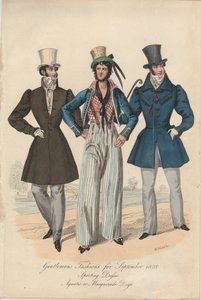 Moda masculina para septiembre de 1828 de English School