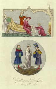 Vestidos de caballeros del siglo XIV de English School