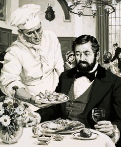 George Crum, inventor de la patata frita, presenta su creación de English School