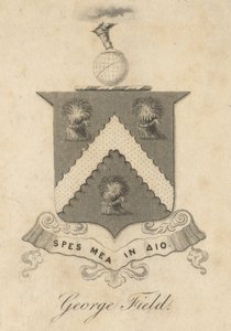 George Field, Placa con escudo de armas, de "Chromatics, or, An essay on the analogy and harmony of colours", de George Field. de English School