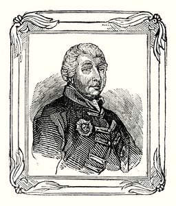 Jorge III, nieto de Jorge II, nació en 1738; coronado en 1760; y murió en 1820 (grabado) de English School