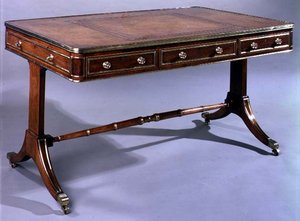 Mesa de escritura de Jorge III, principios del siglo XIX de English School