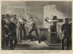 George Smith, el garrotador, recibiendo el sexto de sus treinta latigazos de English School
