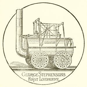 La primera locomotora de George Stephenson de English School