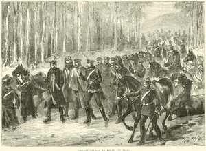 Caballería alemana en ruta hacia París, octubre de 1870 de English School