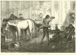 Soldados alemanes en un castillo francés, septiembre 1870 de English School