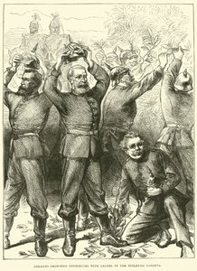 Alemanes coronándose con laureles en los Jardines de las Tullerías, marzo 1871 de English School