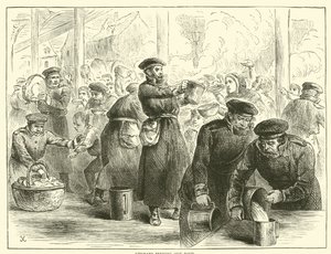 Alemanes repartiendo comida, enero 1871 de English School
