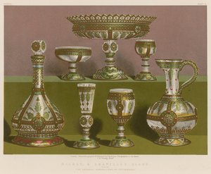 Vidrio dorado y esmaltado de la Fábrica Imperial, San Petersburgo de English School