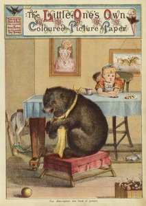 Niña en la mesa con un oso