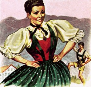 Niña con el traje del Tirol austríaco