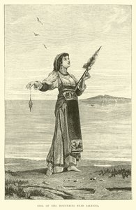 Chica de las montañas cerca de Salerno de English School