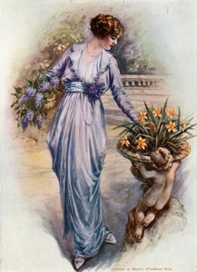 Niña recogiendo flores