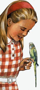 Niña con periquito