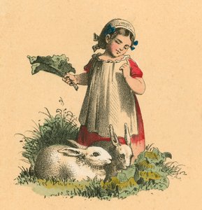 Niña con sus conejos de English School