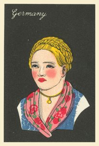 Chicas de muchas tierras: Alemania (litografía en color)