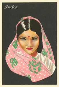 Chicas de muchas tierras: India (litografía en color)
