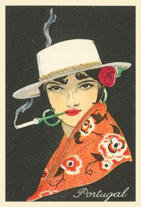 Chicas de muchas tierras: Portugal (litografía en color)
