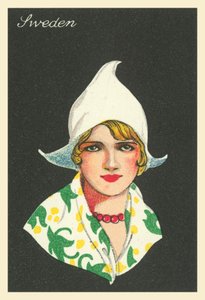 Chicas de muchas tierras: Suecia (litografía en color)