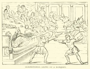 Espectáculos de gladiadores en un banquete de English School