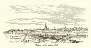 Glasgow desde el sur, en 1660 de English School